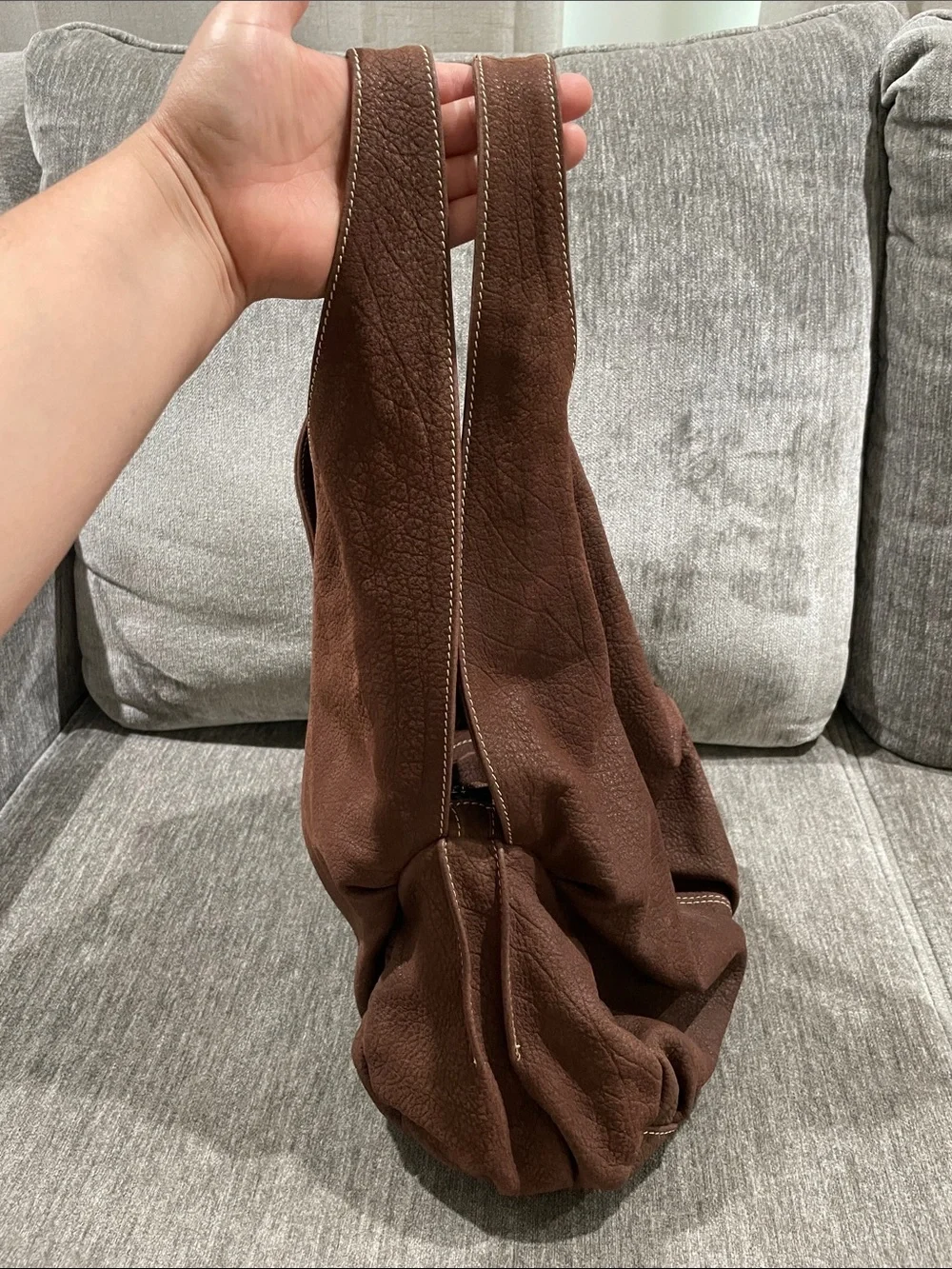 Sundance Boho Brown Leather Slouchy Hobo Bag Made In Italy